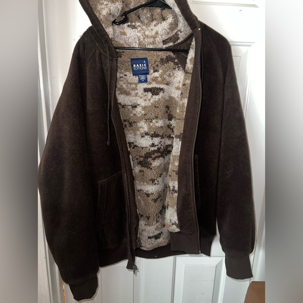 Basic Editions Dark Brown Hooded Jacket - image 1